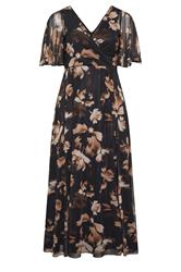 YOURS LONDON chocoladebruine abstracte mesh jurk