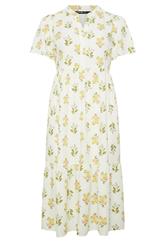 YOURS plus size White Floral Half Placket Midi Dress 5