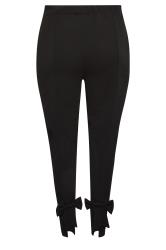 YOURS LONDON Plus Size Black Bow Hem Tapered Trousers | Yours Clothing