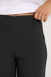 M&Co Petite Black Ribbed Wide Leg Trousers | M&Co 5