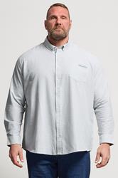 BadRhino Big & Tall Blue Stripe Long Sleeve Oxford Shirt | BadRhino 2