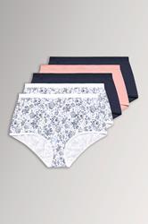 YOURSET 5 PACK Curve Navy Blue Floral Print Full Briefs
