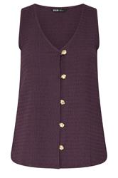 YOURS Plus Size Purple Textured Waistcoat | Yours Clothing 6