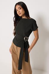 PixieGirl Petite Women's Black Buckle Top | PixieGirl 3