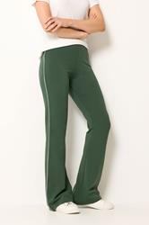 LTS Tall Women's Olive Green Side Stripe Cotton Flared Leggings | Long Tall Sally 1