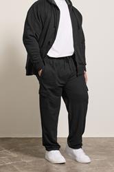 KAM Black Cargo Joggers | BadRhino 1