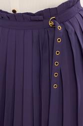STAR Purple Pleated Belt Buckle Maxi Skirt | StarByJM 4