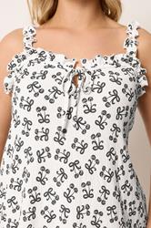 YOURS Plus Size White Floral Print Frill Vest Top | Yours Clothing 4