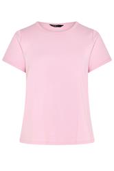 YOURS Curve roze T-shirt van interlock-katoen
