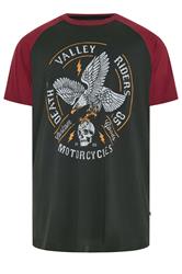 KAM Big & Tall Black Raglan Graphic Print T-Shirt
