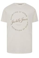JACK & JONES Big & Tall 5 PACK Blue/Navy Blue/Green/Off-White/Black T-Shirts | BadRhino 8