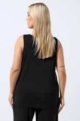 LIMITED COLLECTION Plus Size Black Knitted Waistcoat | Yours Clothing 4