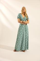 LTS Tall Women's Green Floral Cotton Wrap Maxi Dress | Long Tall Sally 3
