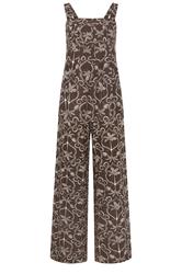 LTS Tall Set Chocolate Brown Palm Linen Vest Top & Wide Leg Trousers