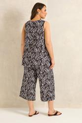EVANS Plus Size Brown Leaf Print Linen Set | Evans 4