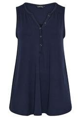 EVANS Plus Size Navy Blue Vest Top | Evans 5