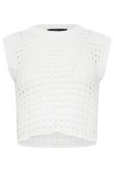 PixieGirl Petite White Crochet Tank Top
