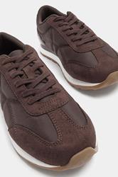 Burgundy Red Quilted Trainers In Wide E Fit | Yours Clothing 5