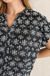 EVANS Plus Size Black Broderie Short Sleeve Shirt | Evans 4