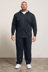 KAM Big & Tall Navy Zip Through Hoodie | BadRhino 1