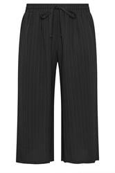YOURS Curve Black Textured Crop Trousers