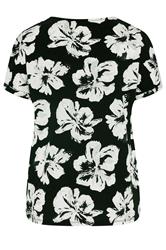 EVANS Plus Size Black Floral V-Neck Top | Evans 6