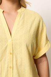 YOURS Plus Size Yellow Dobby Textured Blouse | Yours Clothing 4
