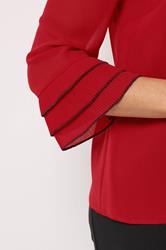 M&Co Red Frill Sleeve Blouse | M&Co 4