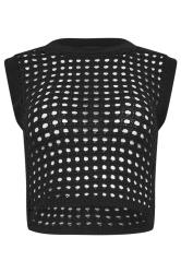 PixieGirl Petite Black Crochet Tank Top