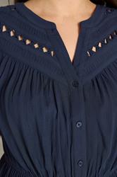 EVANS Plus Size Navy Blue Sleeveless Macrame Midi Dress | Evans 6