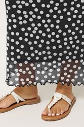 M&Co Black Polka Dot Mesh Maxi Skirt | M&Co 4