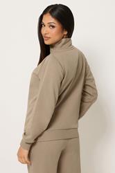 M&Co Petite Mocha Brown Quarter Zip Sweatshirt | M&Co 2