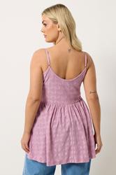 YOURS Plus Size Pink Broderie Anglaise Peplum Top | Yours Clothing 2