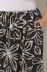 YOURS Plus Size Black Floral Textured Maxi Skirt | Yours Clothing 4