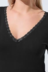 LIMITED COLLECTION Black Lace Trim Long Sleeve Top 5
