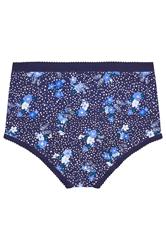 YOURSET 5 PACK Plus Size Blue Floral Butterfly Print Full Briefs | Yours Clothing 11
