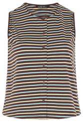 LIMITED COLLECTION Plus Size Brown Stripe Button Waistcoat | Yours Clothing 5