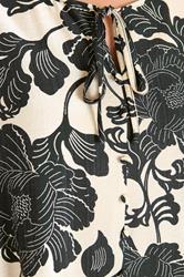 EVANS Plus Size Black Floral Tie Neck Blouse | Evans 4