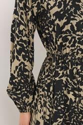 LTS Tall Women's Black Abstract Tie Waist Maxi Dress | Long Tall Sally 4