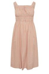 YOURS Plus Size Pink Gingham Milkmaid Dress | Yours Clothing 5