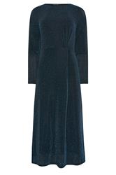 M&Co Teal Green Metallic Twist Front Midi Dress | M&Co 5