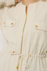 YOURS Plus Size Natural Brown Linen Shacket | Yours Clothing 5