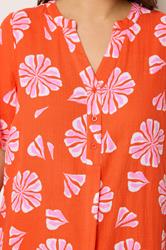 YOURS Plus Size Orange Floral Pleat Front Dress | Yours Clothing 4