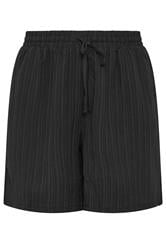 YOURS Plus Size Black Textured Woven Shorts | Yours Clothing 5