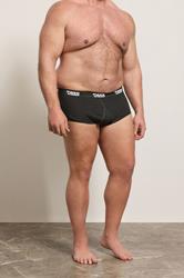 D555 2 PACK Big & Tall Black Branded Front Cotton Briefs | BadRhino 1