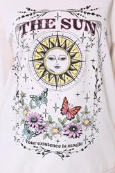 YOURS Plus Size Ivory White Floral Sun Graphic Sweatshirt | Yours Clothing 4