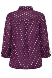 M&Co Women's Berry Purple Long Sleeve Dobby Shirt | M&Co 6
