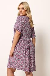 YOURS Plus Size Pink Floral Print Dress | Yours Clothing  2