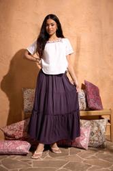 M&Co Petite Berry Purple Crinkle Maxi Skirt | M&Co 3