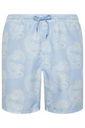 BadRhino Big & Tall Blue Dragon Print Swim Shorts 7